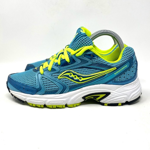 Saucony‎ Oasis 2 Athletic Sneaker Turquoise Blue Yellow Womens 7 - Picture 4 of 9